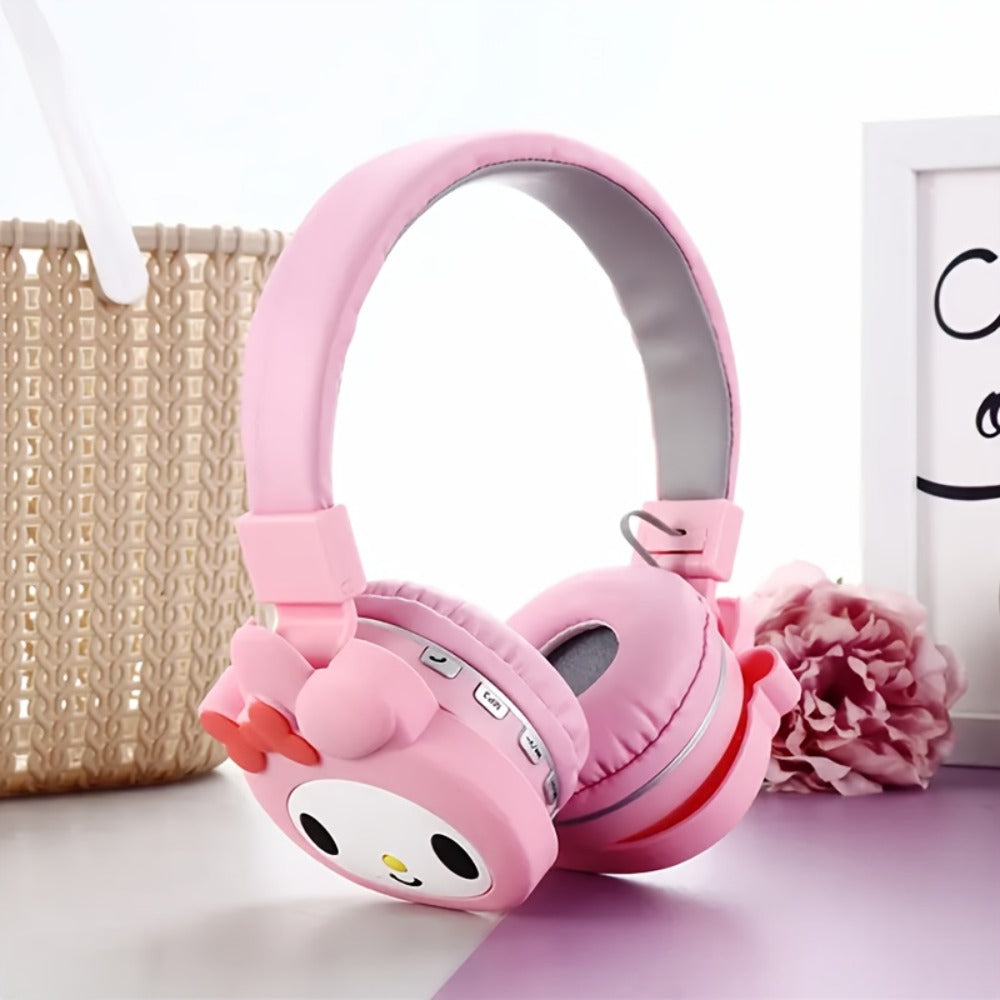 Sanrio Kuromi My Melody Cute Wireless Headset Foldable Portable Smart Call Anime for Bedside Audio, Alarms and Room Entertainment
