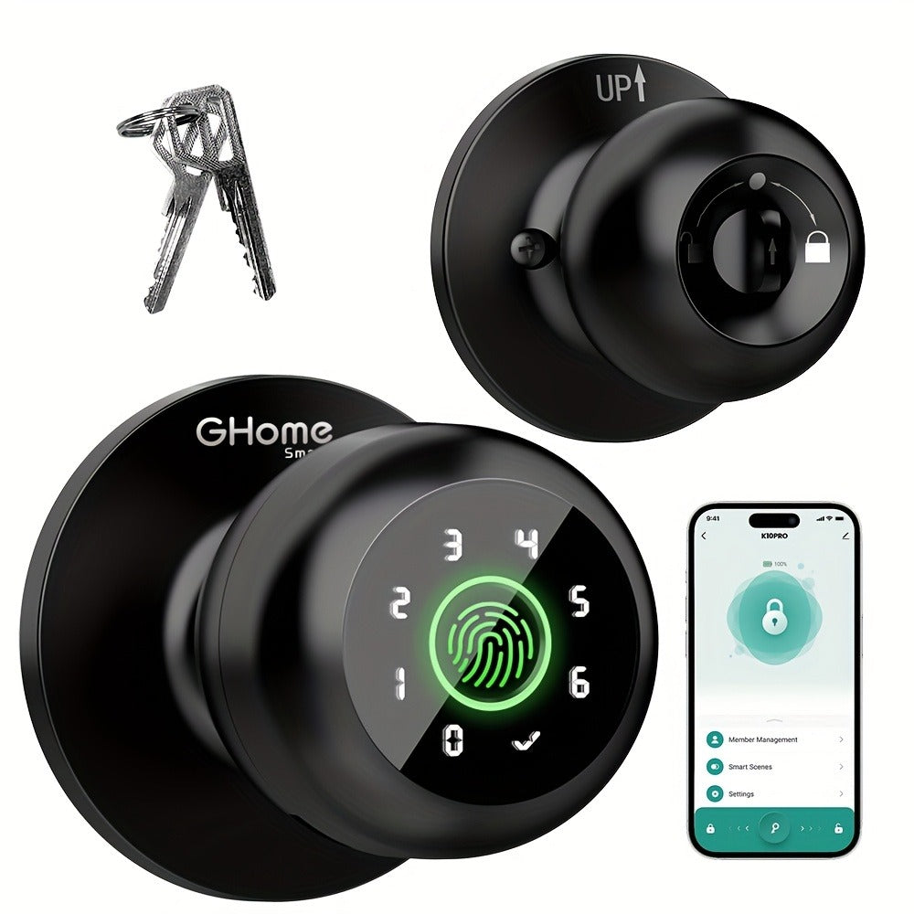 Smart Door Lock GHome K10 K10 PRO K20 and KD03 PRO Knob Models with Three or Four Access Methods