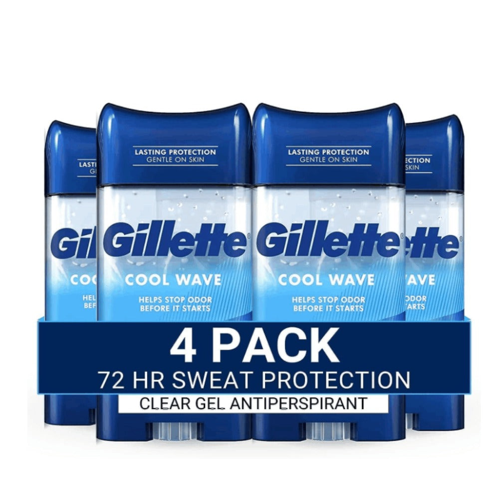Antiperspirant Deodorant for Men Gillette Clinical Protection, Clear Gel Cool Wave Scent, 3.8 oz