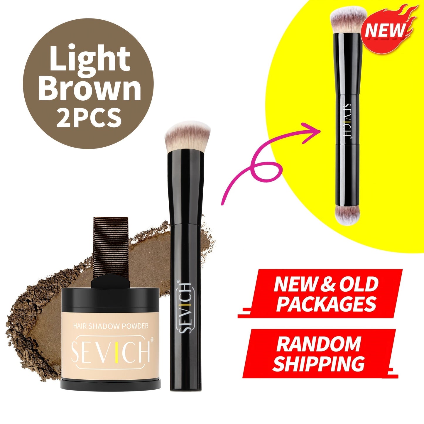 Hair Root & Hairline Concealer Powder Kit with Brush, Instant Coverage for Thinning Hair, Receding Hairline & Bald Spots