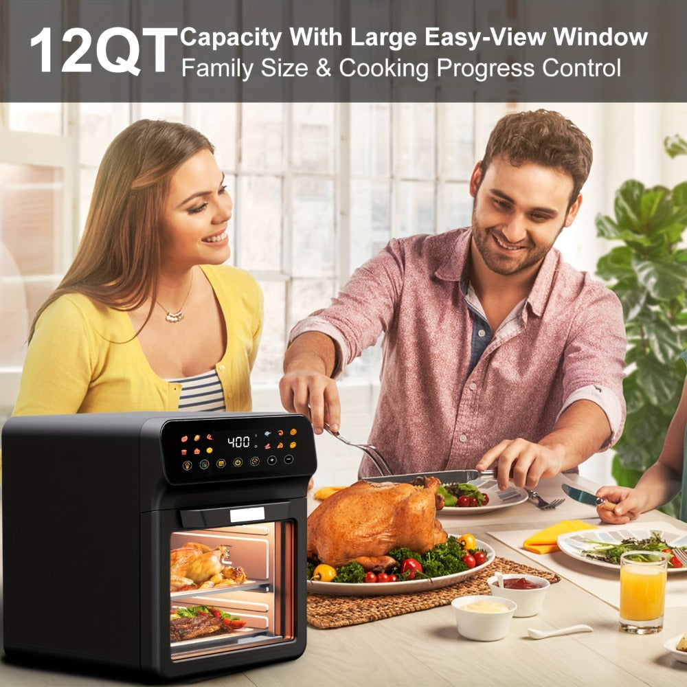 Air Fryer Toaster Oven Combo Extra Large, 12-Quart Countertop Convection Oven with Digital Touchscreen