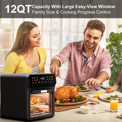 Air Fryer Toaster Oven Combo Extra Large, 12-Quart Countertop Convection Oven with Digital Touchscreen