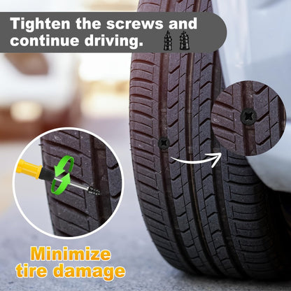 Tire Repair Nails Kit Rubber Screws – Self-Service Vacuum Tire Puncture Repair Set for Car Motorcycle ATV Truck Trailer