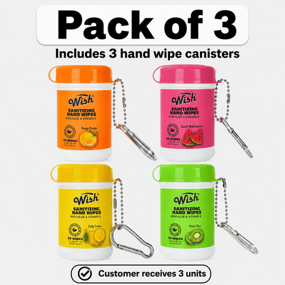 Disposable Hand Wipes Assorted Packs – Portable Travel Size Hand Cleaning Wipes for Everyday Use