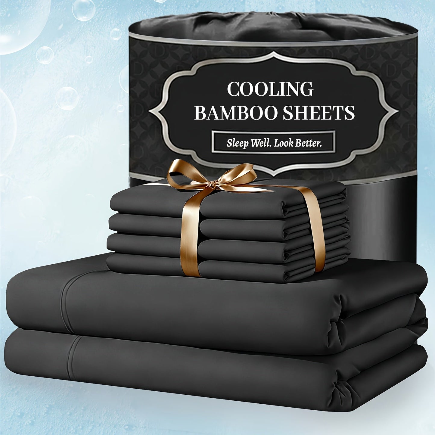 Bed Sheet Set 4-Piece Bamboo-Derived Fabric with Available Extra-Deep Pocket and Eighteen Colors