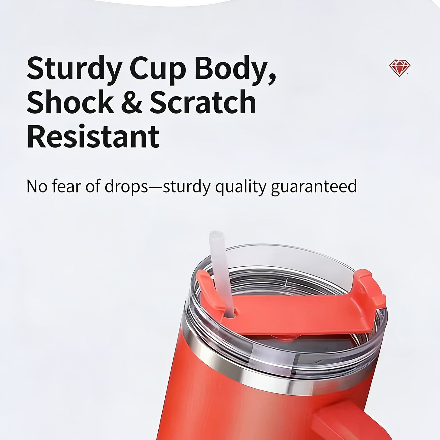 Insulated Tumbler 40oz with Handle & Straw Lid – Double-Wall Vacuum 304 Stainless Steel Travel Cup, Leakproof & Rustproof