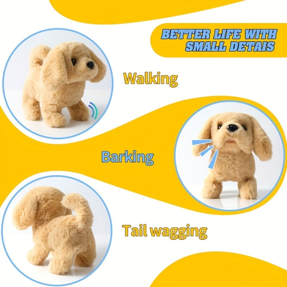 Electric Robot Dog Toy That Walks, Barks & Wags Tail, Realistic Cute Pet Toy for Kids, Birthday & Holiday Gift for Boys & Girls