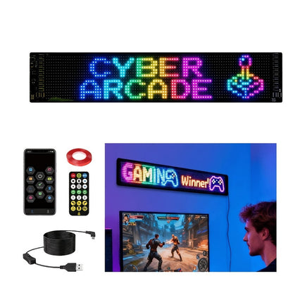 Flexible LED Matrix Screen Display DIY Text Picture & GIF, App & Remote Control, 5V USB Powered, 16x32 to 16x144