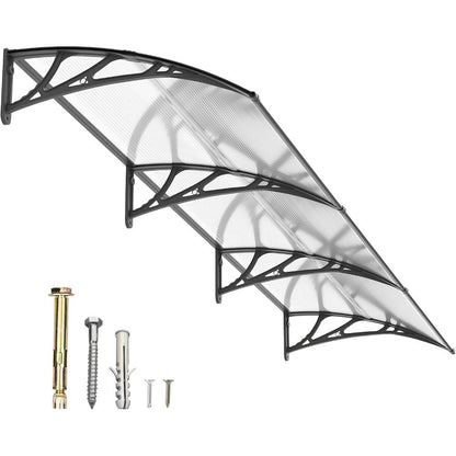 Polycarbonate Window Awning Door Canopy - UV Rain Snow Sun Protection Overhang for Doorways, Patio & Windows