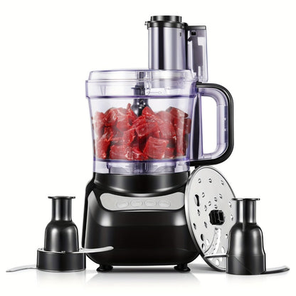 12 Cup Food Processor 6 Functions - Chopping, Slicing, Shredding, Purees & Dough, Large Electric Kitchen Food Processor for Meal Prep