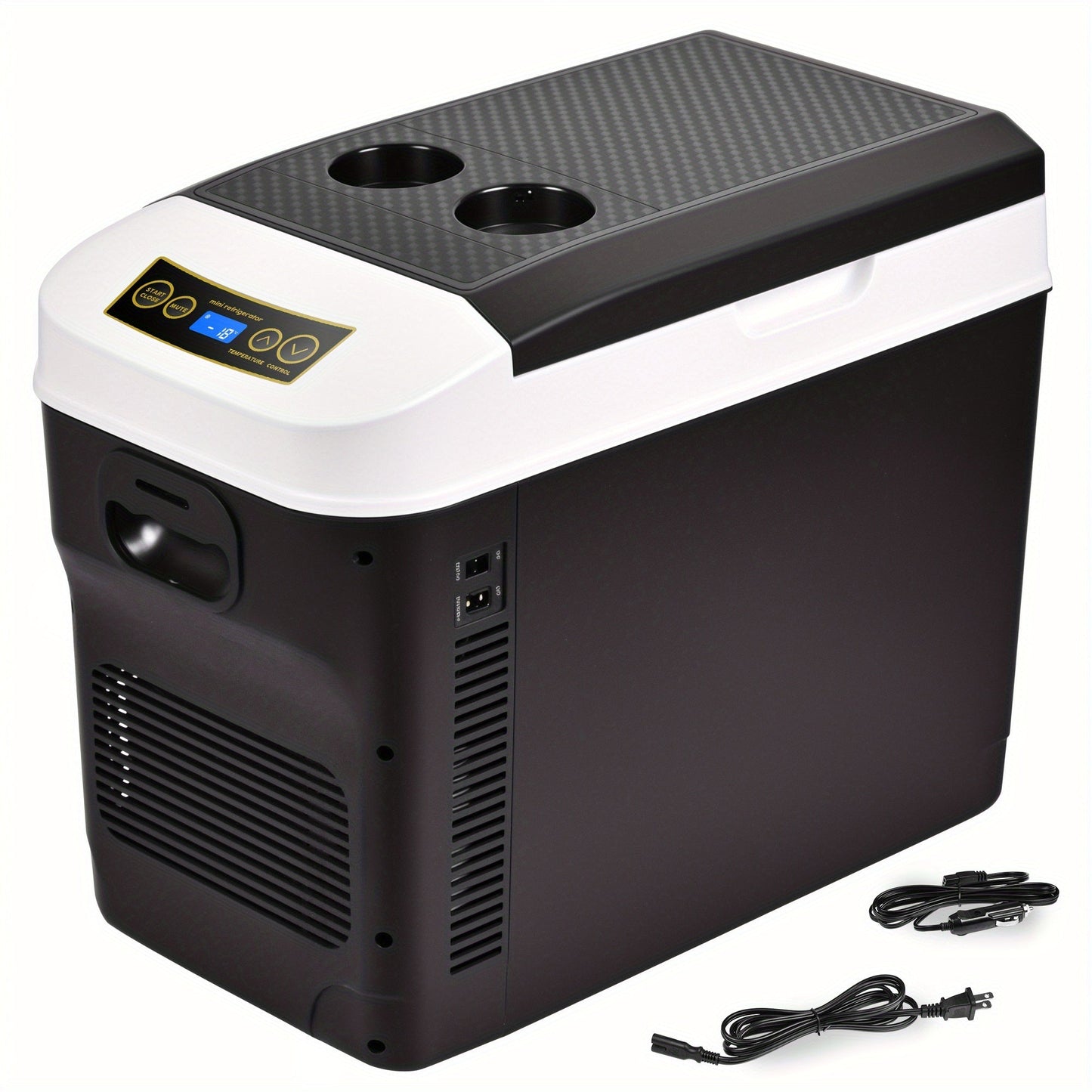 Portable Car Refrigerator Cooler & Warmer, 12V/24V DC & 120V AC Thermoelectric Fridge with Dual-Core Cooling