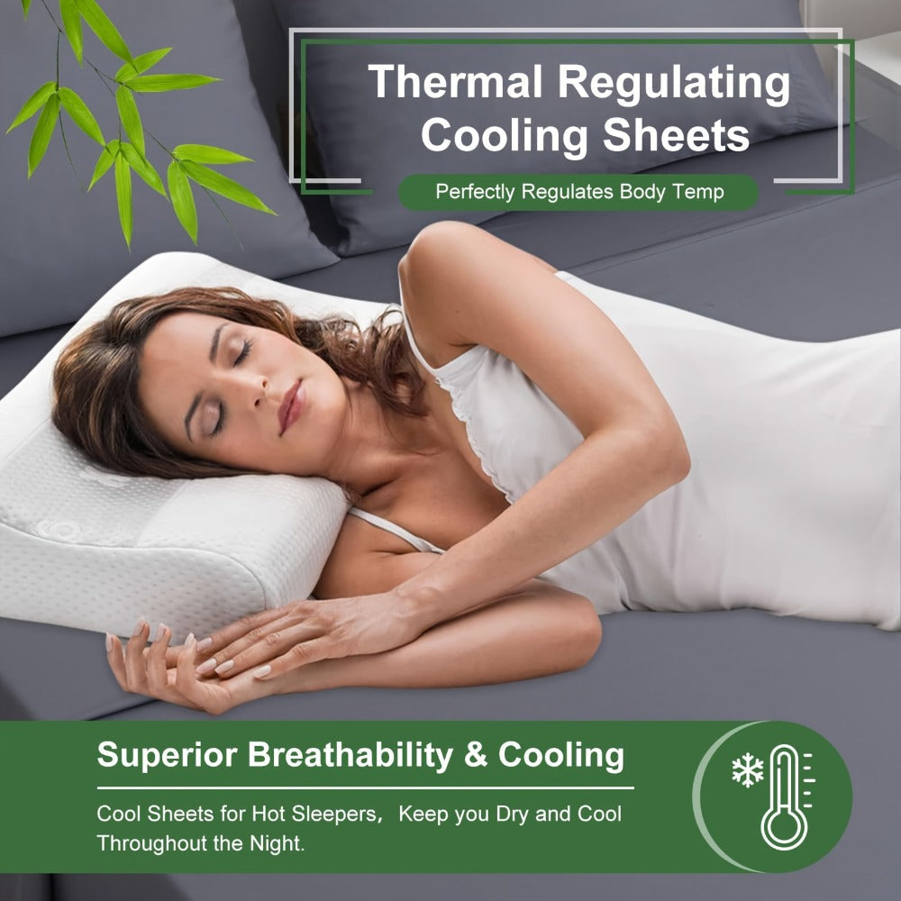 Bamboo Bed Sheets Set Twin Full Queen King for Entryways, Bedrooms and Living Spaces, with the Listed Configuration