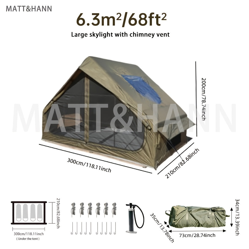 Inflatable Camping Tent 4-8 Person Air Cabin Glamping UV Protection for Garden, Patio and Yard Use