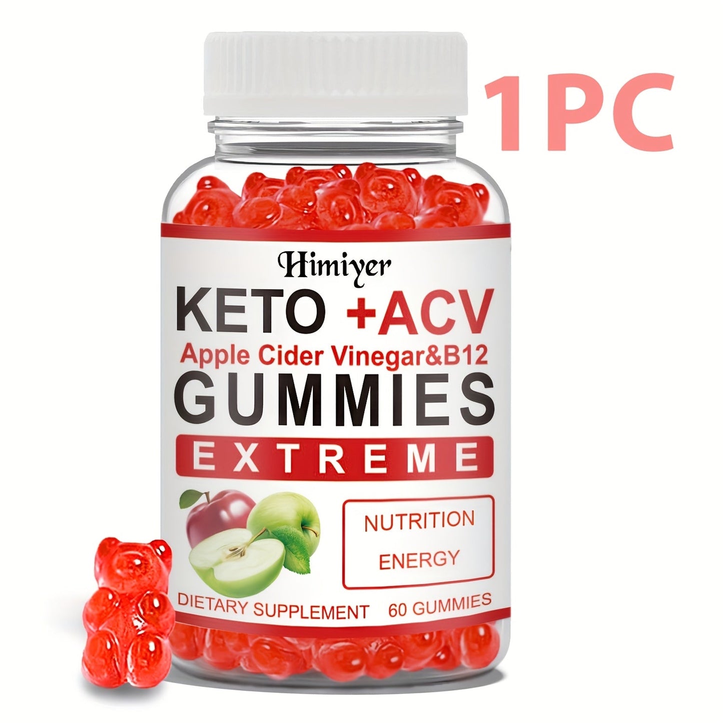 Keto ACV Gummies with Pomegranate Beet Juice B12 Vitamin C Vegan 60 Count for Women Men for Bath Time, Home Spa and Personal Care