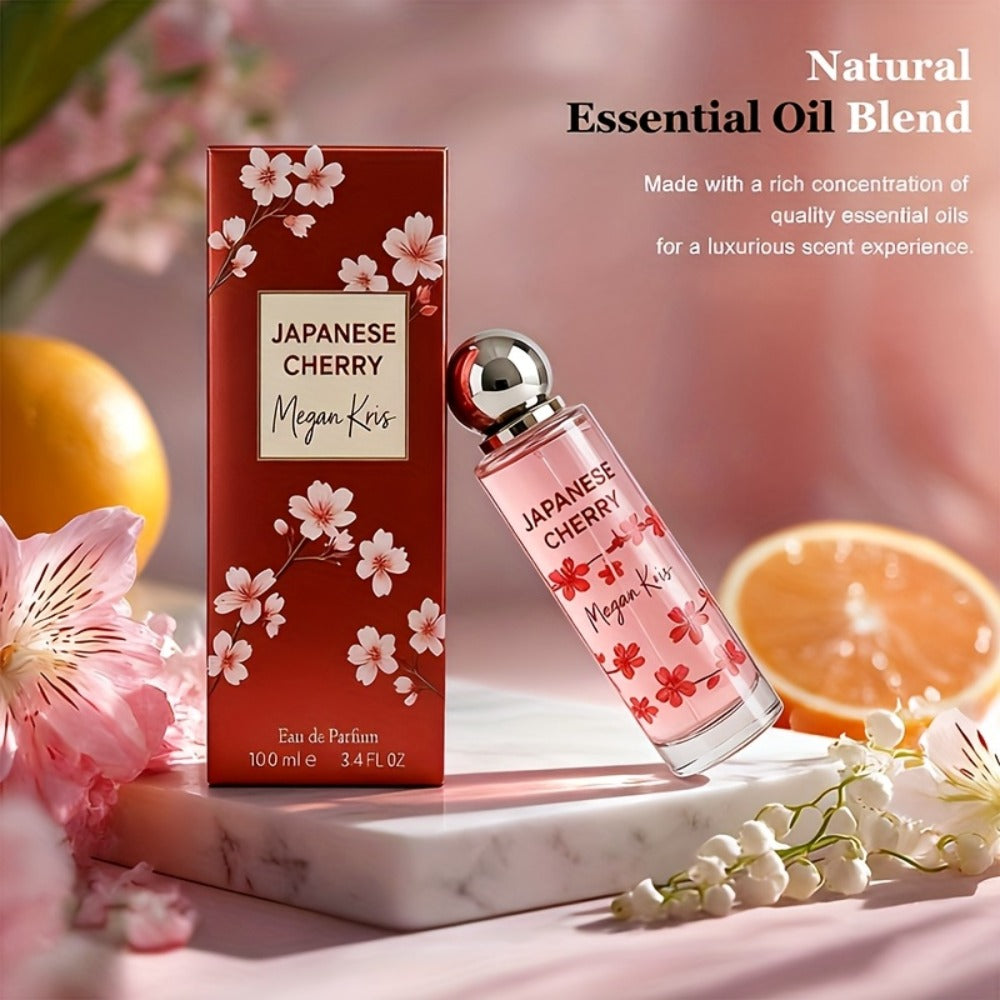 100ml/3.38oz Women's Perfume Spray for Hair & 1Body - Cherry Blossom Eau de Toilette, Floral Scent with Fragrance