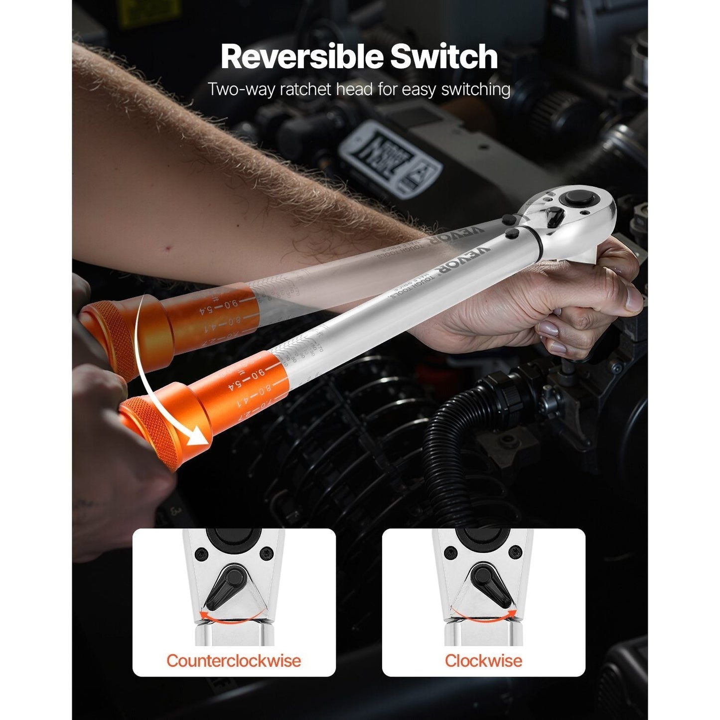Click Torque Wrench Set 3-Piece – 1/4 3/8 1/2 Inch Drive, Dual-Direction 72-Tooth Reversible Ratchet, ±3% Accuracy with Calibration