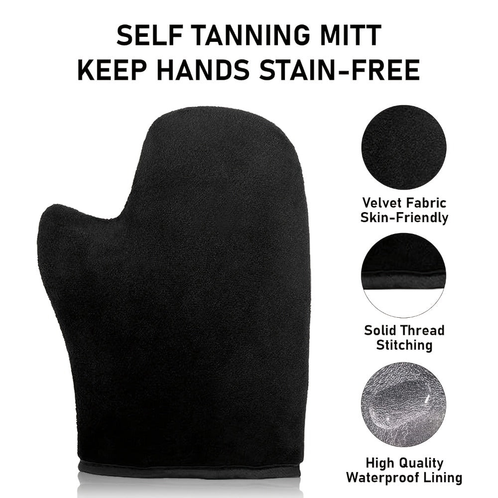 Sunless Tanning Mousse Kit 6-Piece Set with Mitt Applicator – Self Tanner Foam 1 Hour Fast Tan No Fake Smell