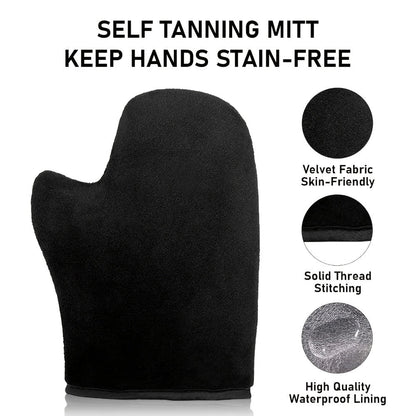 Sunless Tanning Mousse Kit 6-Piece Set with Mitt Applicator – Self Tanner Foam 1 Hour Fast Tan No Fake Smell