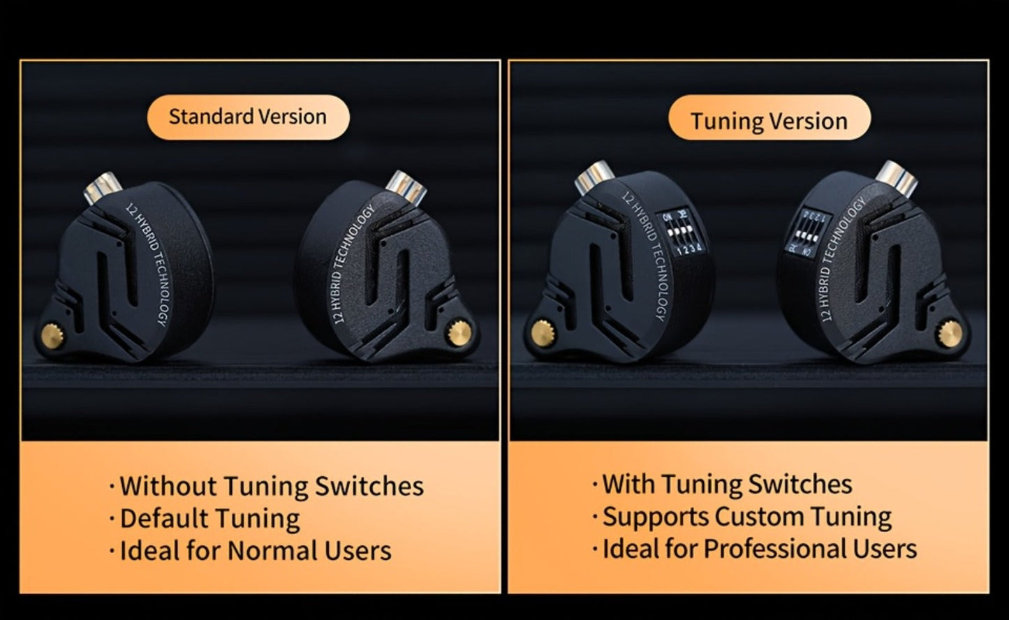 KZ ZS12 PRO X In-Ear Monitor Hybrid IEM Headphones Detachable Cable Noise Cancelling for Bedside Audio, Alarms and Room Entertainment