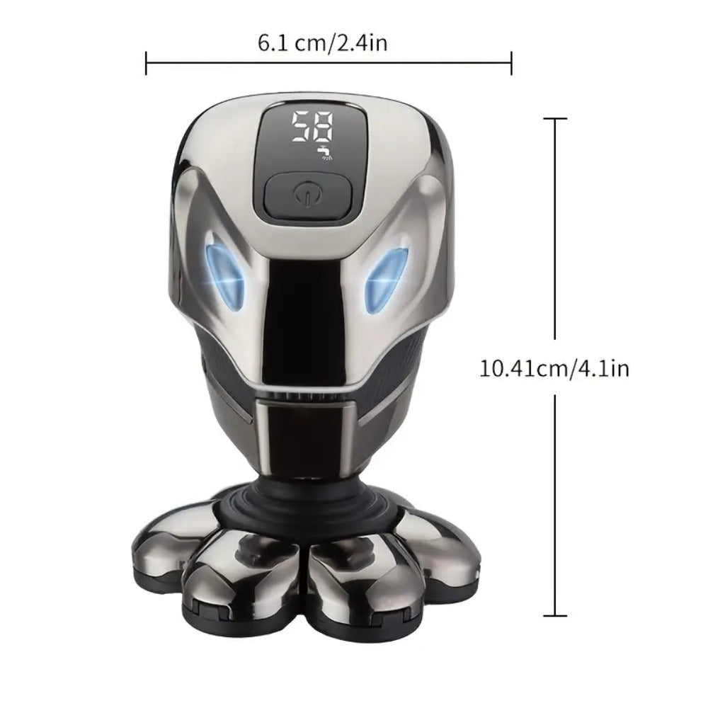 Men's Electric Head Shaver 9-Blade Bald Head Machine USB Rechargeable, 5-in-1 Grooming Kit with Hair