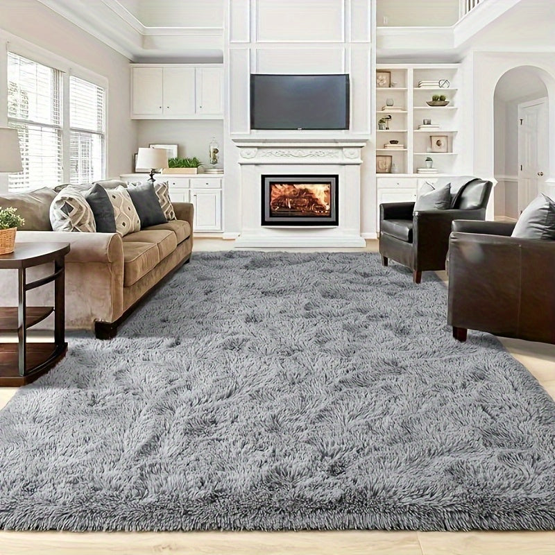 Gradient Color Soft Area Rug – Washable Anti-Slip Shaggy Fluffy Carpet for Living Room & Bedroom | Modern Machine-Made Floor Mat