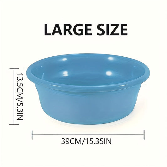 Plastic Wash Basin 12 Quart Stackable Round Tub – Portable Household Washing Bowl for Kitchen, Camping, Face Washing