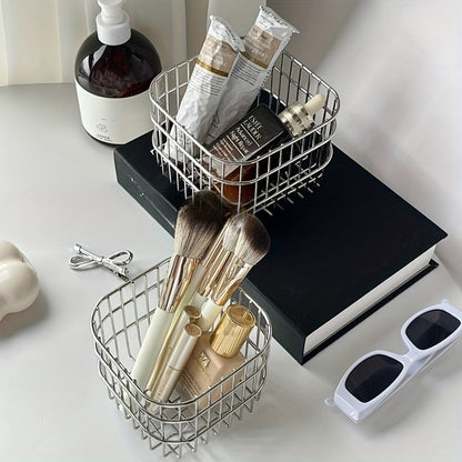 Open-Weave Storage Basket Organizer in Size S for Bathroom, Kitchen, Desk or Bedroom Shelves