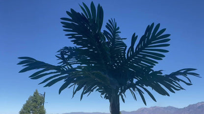 Lighted Artificial Palm Tree Solar Powered 7FT with 3 Trunks & 260 LED Lights, 8 Lighting Modes 2600mAh Battery