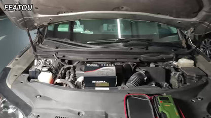 Green Jump Starter and Tire Inflator Enhanced Version with Digital Pressure Display and Clamp Leads