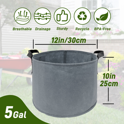5/7/10/15 Gallon Plant Grow Bags, 7Pack Colourful Fabric Planters Plant Pots Garden Bags To Grow Vegetables With Reinforced Handles