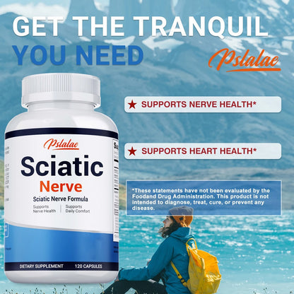 Nerve Pain Supplement 120 Capsules, Sciatic Nerve & Neuropathy Support with Vitamin B Complex, Benfotiamine & Acetyl-L-Carnitine