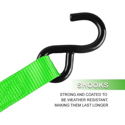 Ratchet Tie Down Straps 4-Pack 15FT 1, 500 lb Break Strength Heavy Duty with Soft Loops & Storage Bag – High-Visibility Webbing