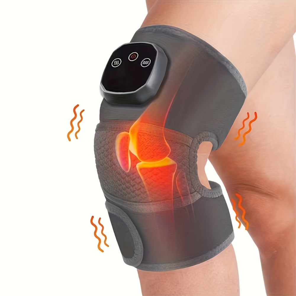 Heated Knee Massager with Vibration, Electric Knee Heating Pad & Support Wrap for Arthritis, Joint Pain &
