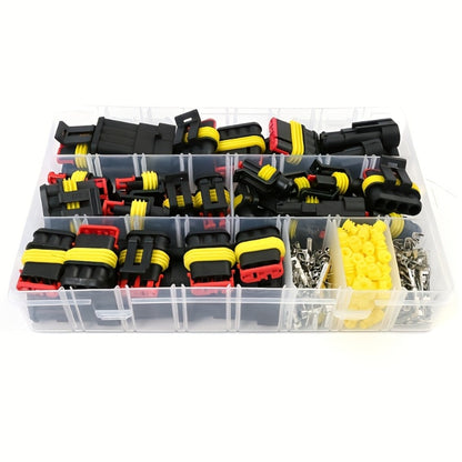 Automotive Connector Terminal Kit in 355-Piece or 352-Piece Set with 1- to 4-Pin Plugs and Seals