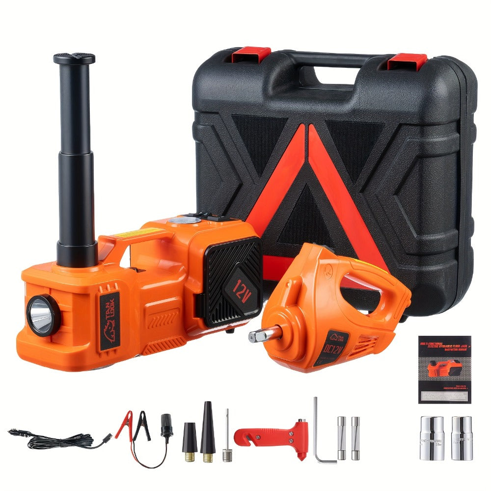 5 Ton Electric Hydraulic Car Jack with Built-in Air Pump – Portable Car Lift for SUV MPV Truck, Tire Replacement & Emergency Roadside Use