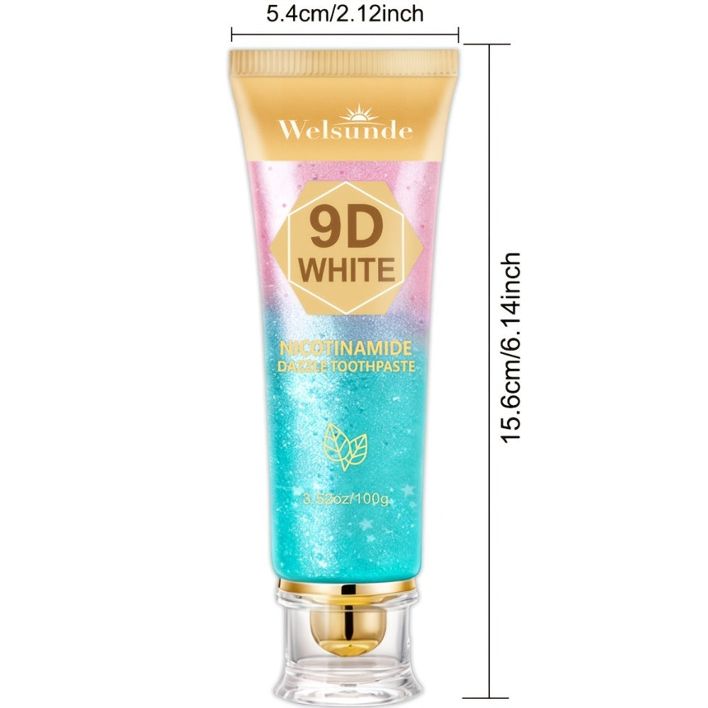 Niacinamide Toothpaste 9D Whitening Toothpaste for Stain Removal Fresh Breath Deep Cleansing Enamel Protection Minty Flavor Gentle on Gums