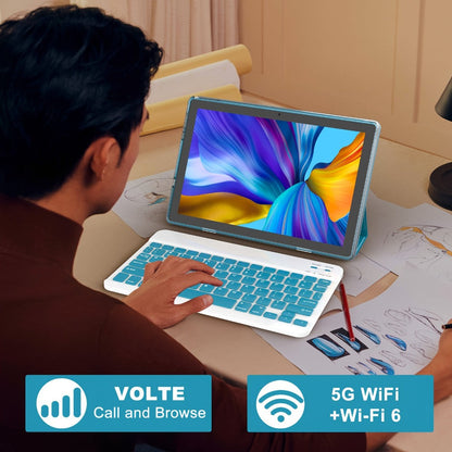 10.1-Inch Android 15 Tablet with 18GB Configured Memory, 128GB Storage, Dual-Band Wi-Fi and Keyboard Set Options