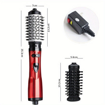Rotating Hot Air Brush 2-in-1 Auto Curl & Straighten Styling Comb, One-Step Salon Blowout Results at Home