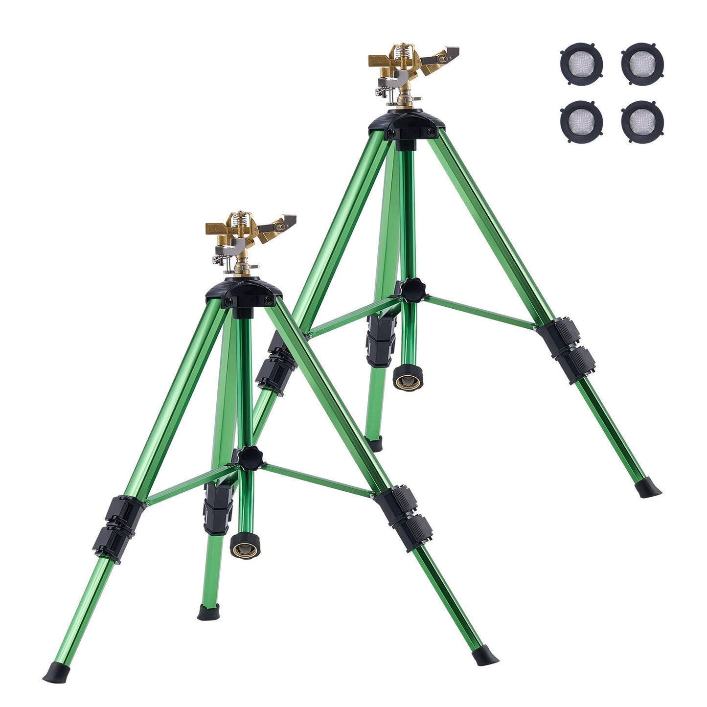 Garden Sprinkler Tripod 360° Rotating Brass Head Lawn Irrigation Adjustable Height