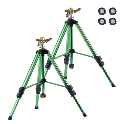 Garden Sprinkler Tripod 360° Rotating Brass Head Lawn Irrigation Adjustable Height