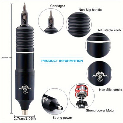 Rotary Tattoo Machine Kit 67pcs, Complete Wireless Tattoo Pen Set with Cartridge Needles, Power Supply