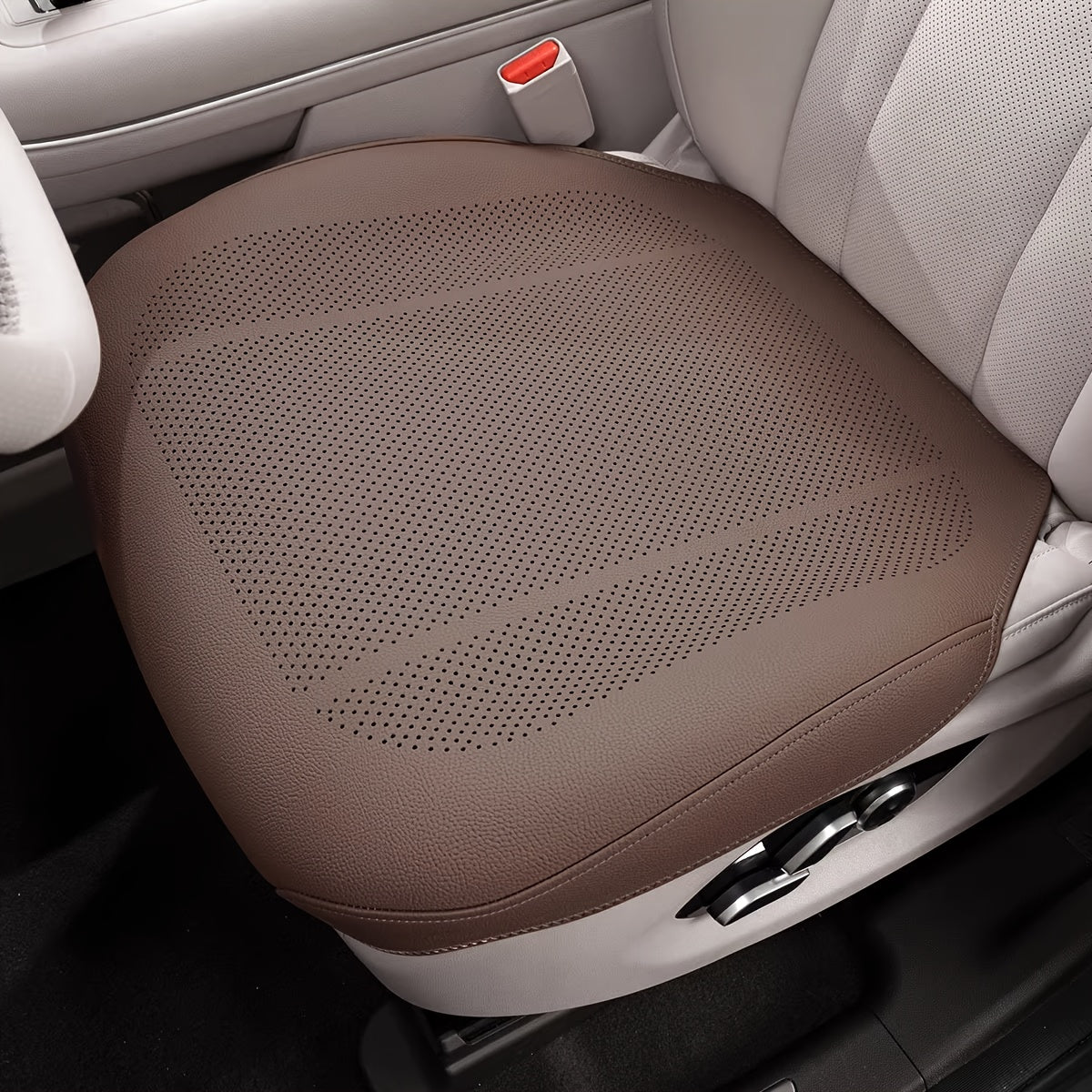 Perforated Car Seat Cushion Single Pad with 45 x 55cm Size and Black, White, Orange or Brown Color Options