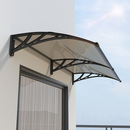 Door Awning Polycarbonate Window Canopy UPF50+ UV Rain Protection for Garden, Patio and Yard Use