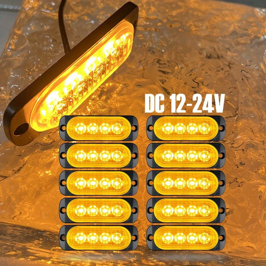 10pcs Universal LED Marker Lights for Trucks Cars 12V-24V Upgraded Clearance Side Marker Indicator Lamps, White Amber Red Options