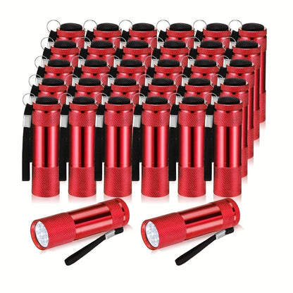 Flashlight 32-Piece Mini LED Bulk Set with Aluminum Bodies, Lanyards and Eight Color Assortments