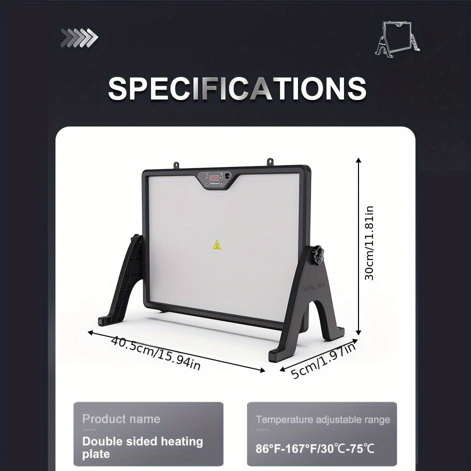 Dual-Sided Heating Brooder Plate for Chicks & Ducklings, Adjustable Height & Angle with Thermostatic Control for Chicken Coop