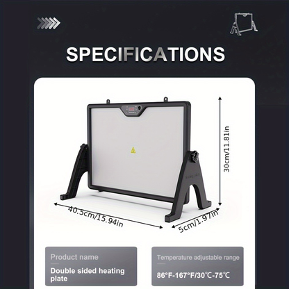 Dual-Sided Heating Brooder Plate for Chicks & Ducklings, Adjustable Height & Angle with Thermostatic Control for Chicken Coop