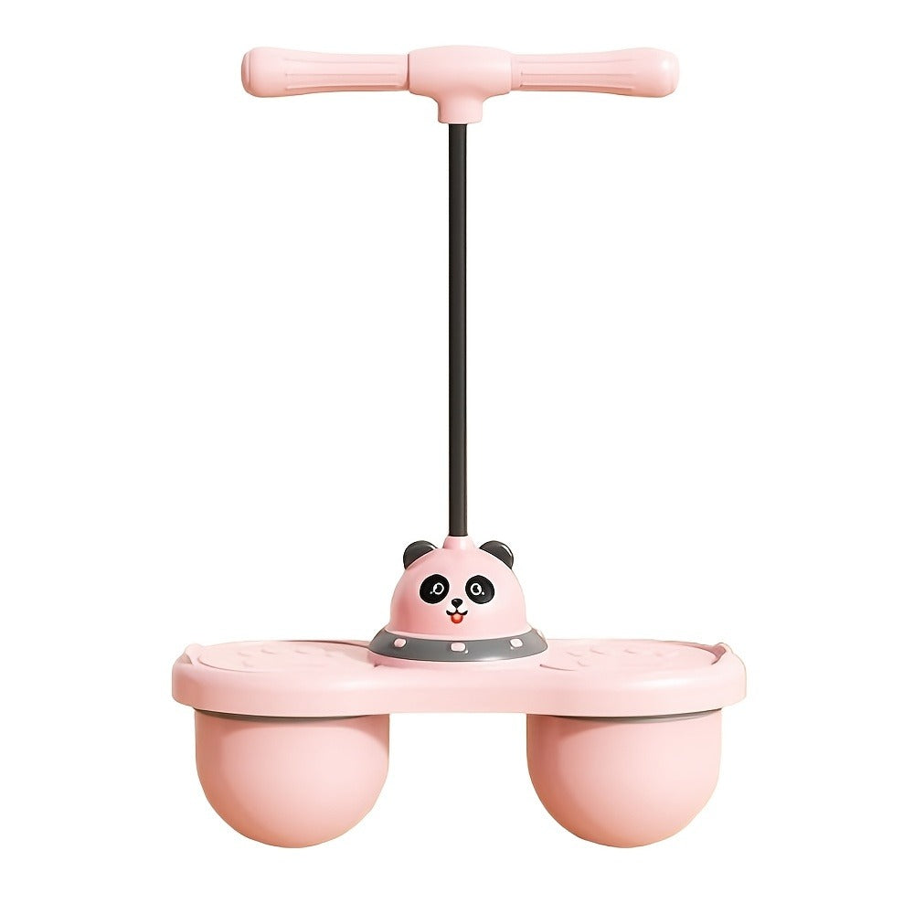 Kids Cartoon Panda Jumping Ball with Handle, Double Bouncy Ball Balance Training Toy, 24.6" Size