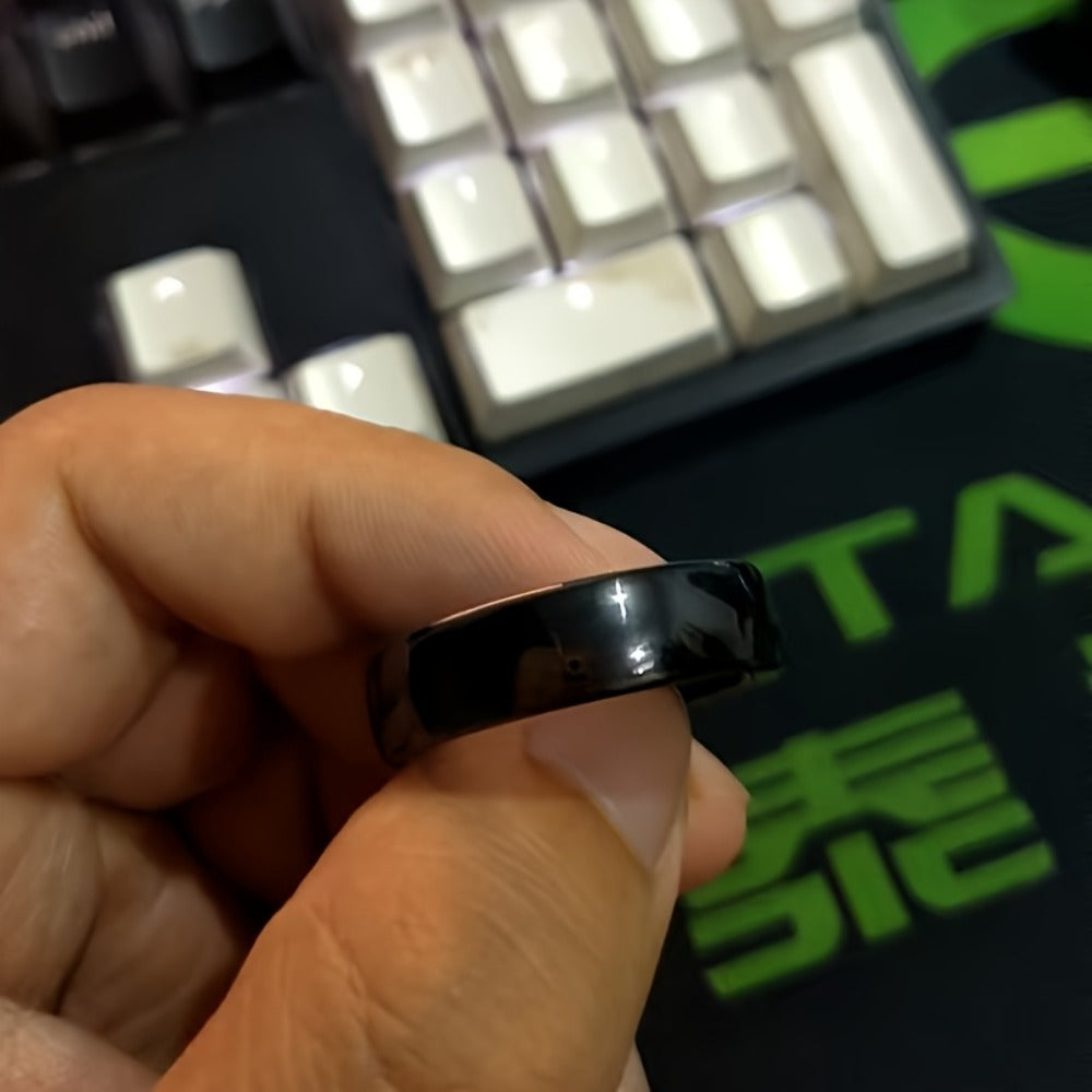 Smart Ring with Health Tracking & Charging Case – Step Count Calorie & Sleep Monitor | Long Battery | iOS & Android | Sizes #7–13 | Black