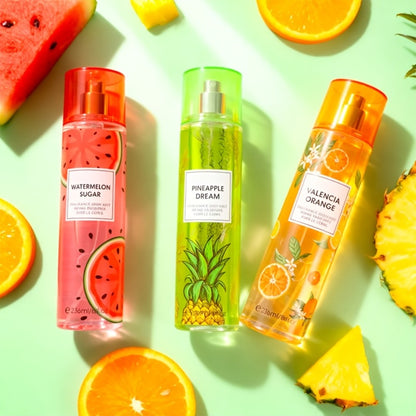Two-Piece Fruit Scent Body Mist Set, 8 fl oz / 236ml Bottles in Nine Exact Matching Scent Options